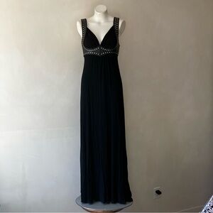 Love & Love | Vintage 90s Faux Leather Gothic Corset Top Maxi Dress